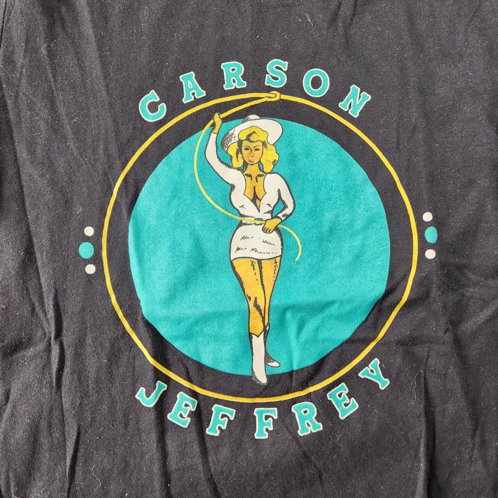 Carson Jeffrey Moon Cowgirl Black Graphic T-Shirt Bella Canvas